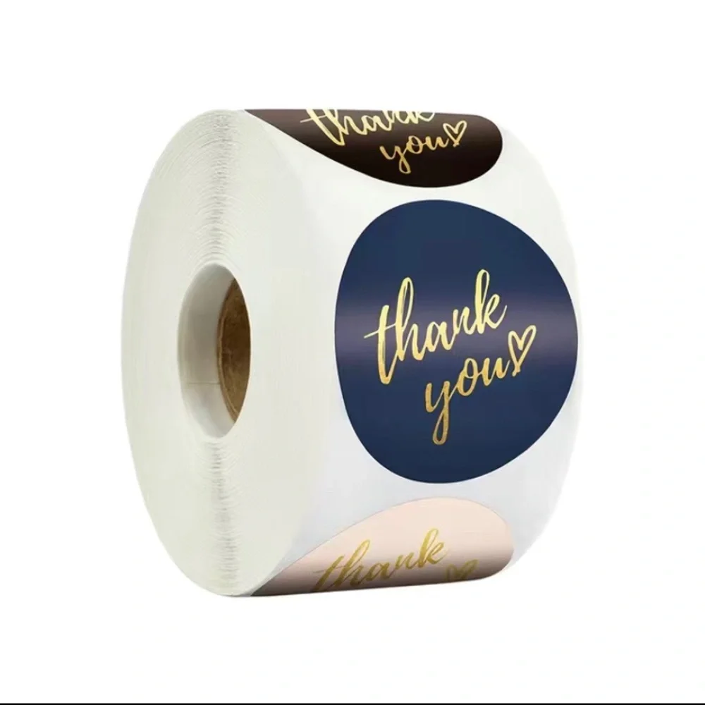 1 roll 500 pc thank‎ you stickers